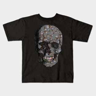 Happy Skulls Random Pattern (Gray) Kids T-Shirt